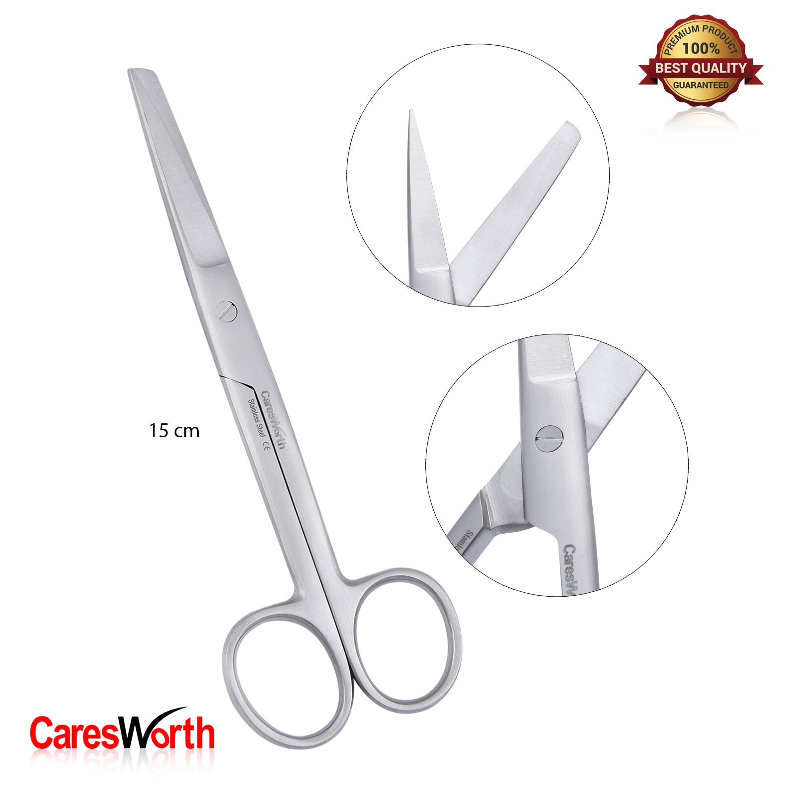 Operating/Dressing Scissors Sharp/Blunt Surgical Stainless Steel - (15cm-20cm)15 cm