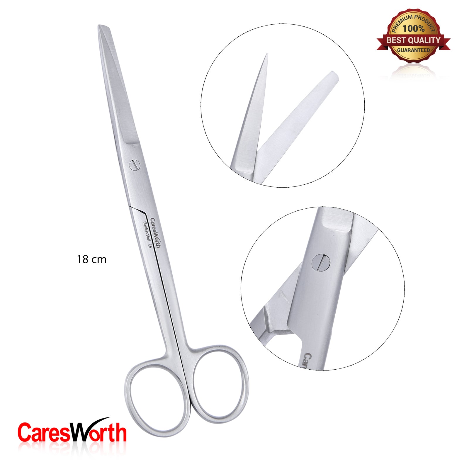 Operating/Dressing Scissors Sharp/Blunt Surgical Stainless Steel - (15cm-20cm) 18cm