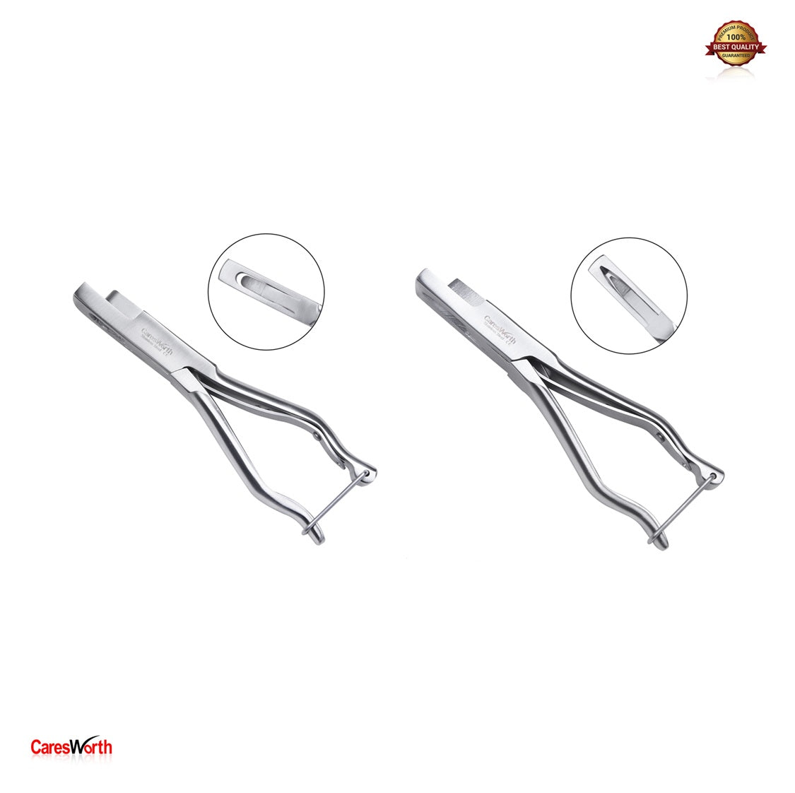 Sheep Cow Pig Ear Notcher Stainless Steel Heavy Duty Box Joint with Lock Veterinary Tool, U & V Shapes Veterinary Farm Instrument