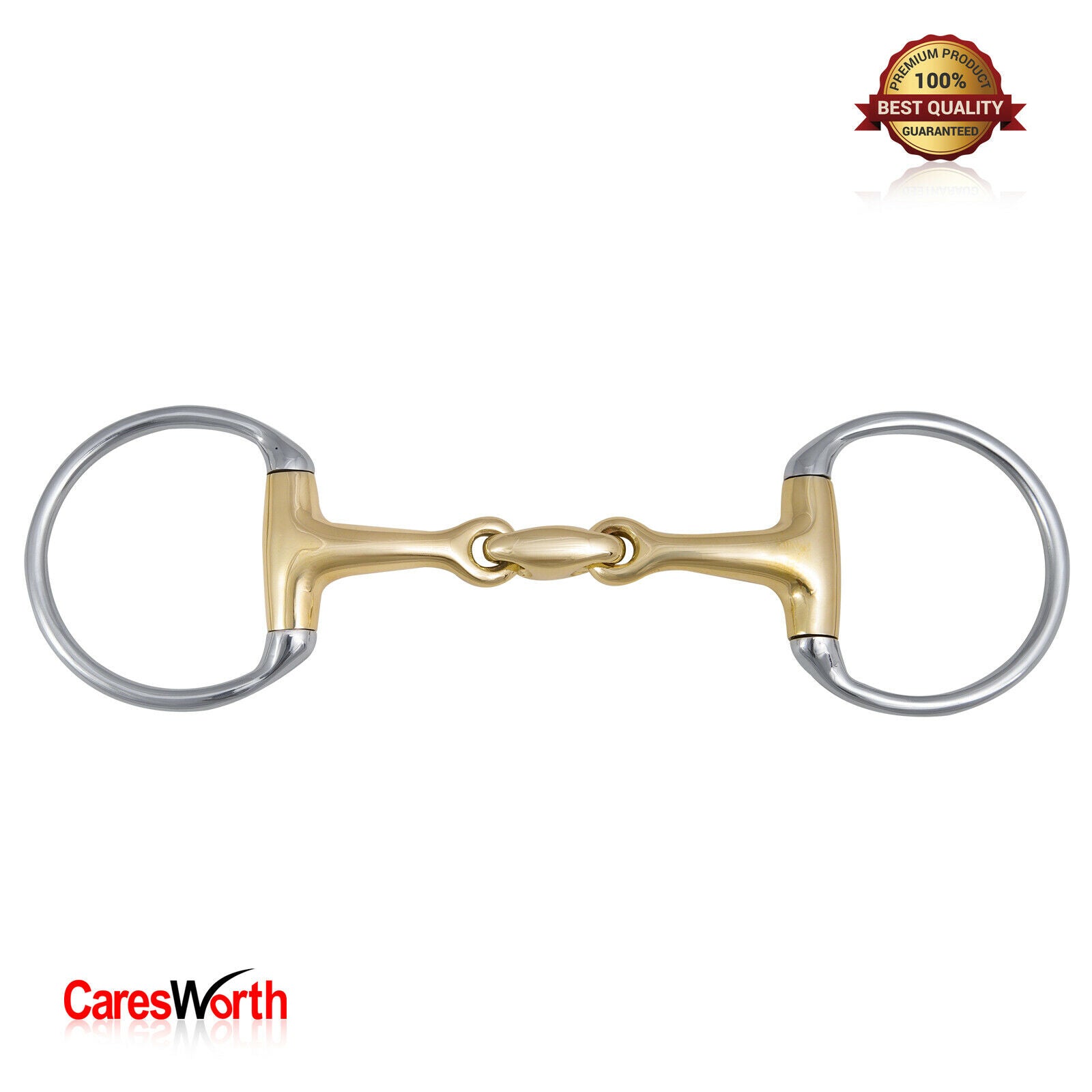 CaresWorth EggButt Snaffle Horse Bit Curved MP with Lozenge