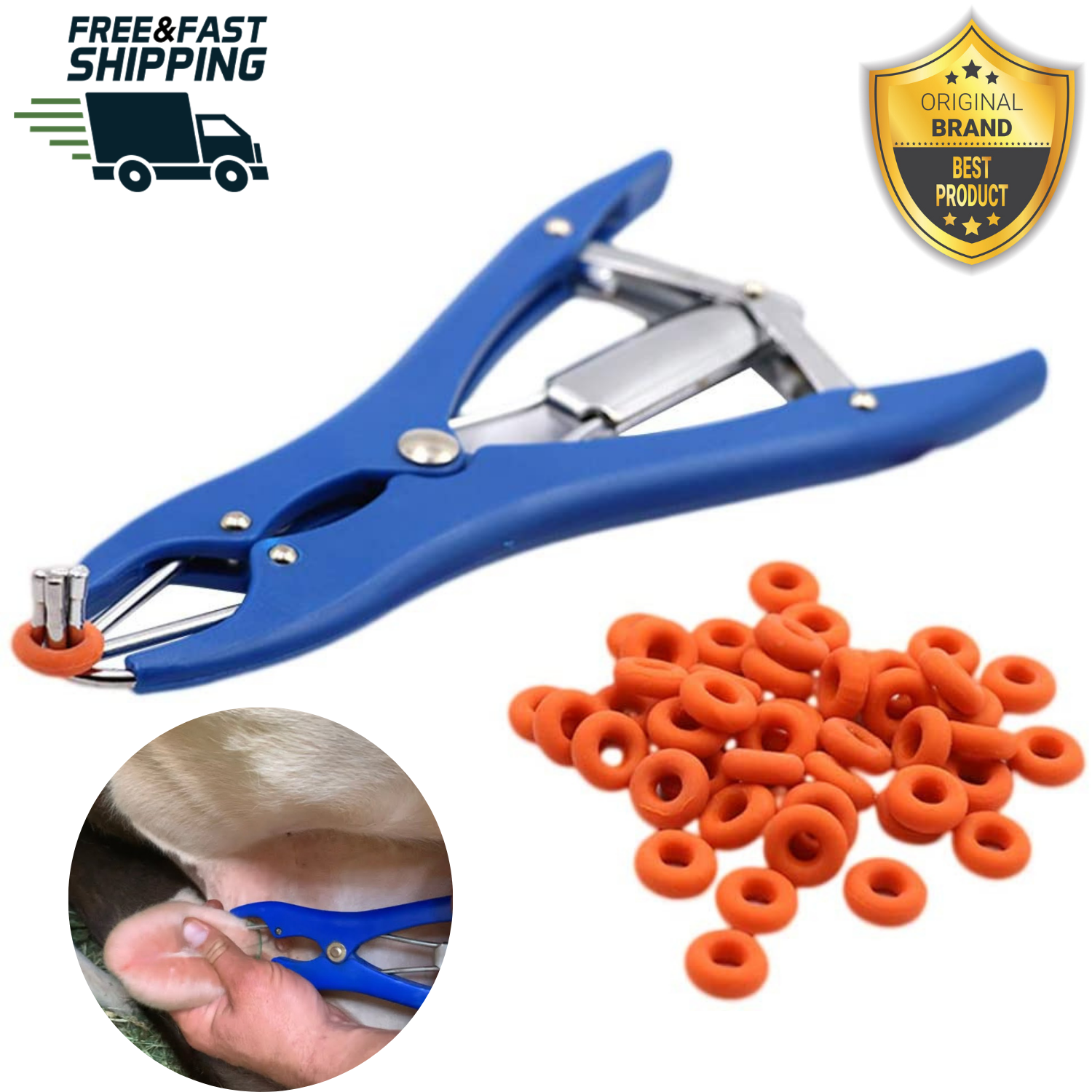 Castration Bander, Elastrator Castration Pliers Plastic Farm Animal Bander Castrations for Farm Cattle Goats Sheep