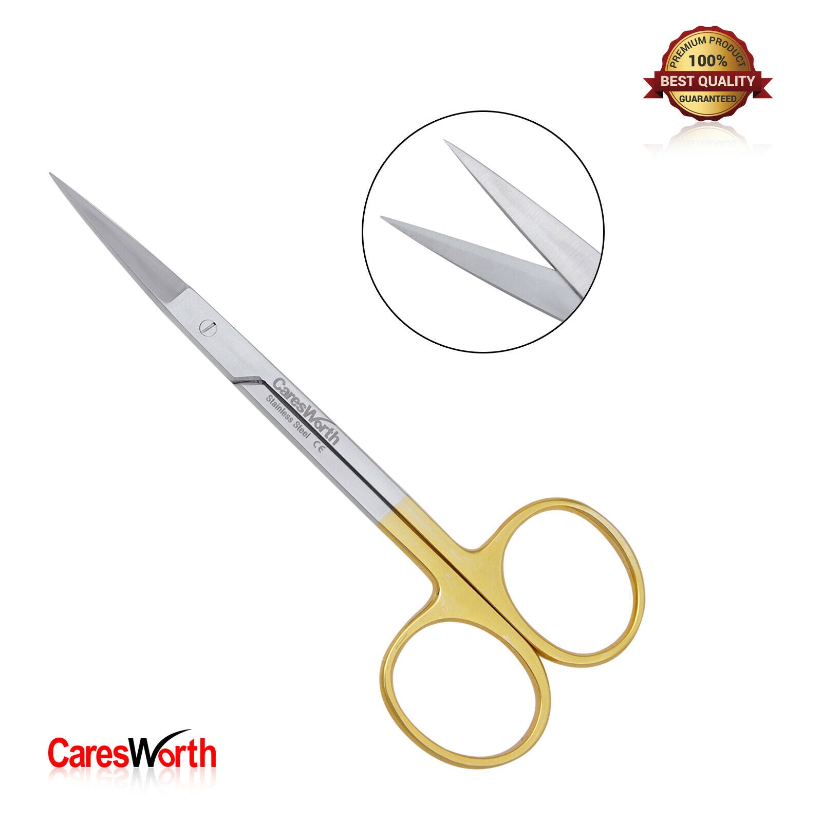 Iris Scissor Dissecting Straight with Tungsten Carbide Inserts 11.5cm, Surgical, Dental and Veterinary