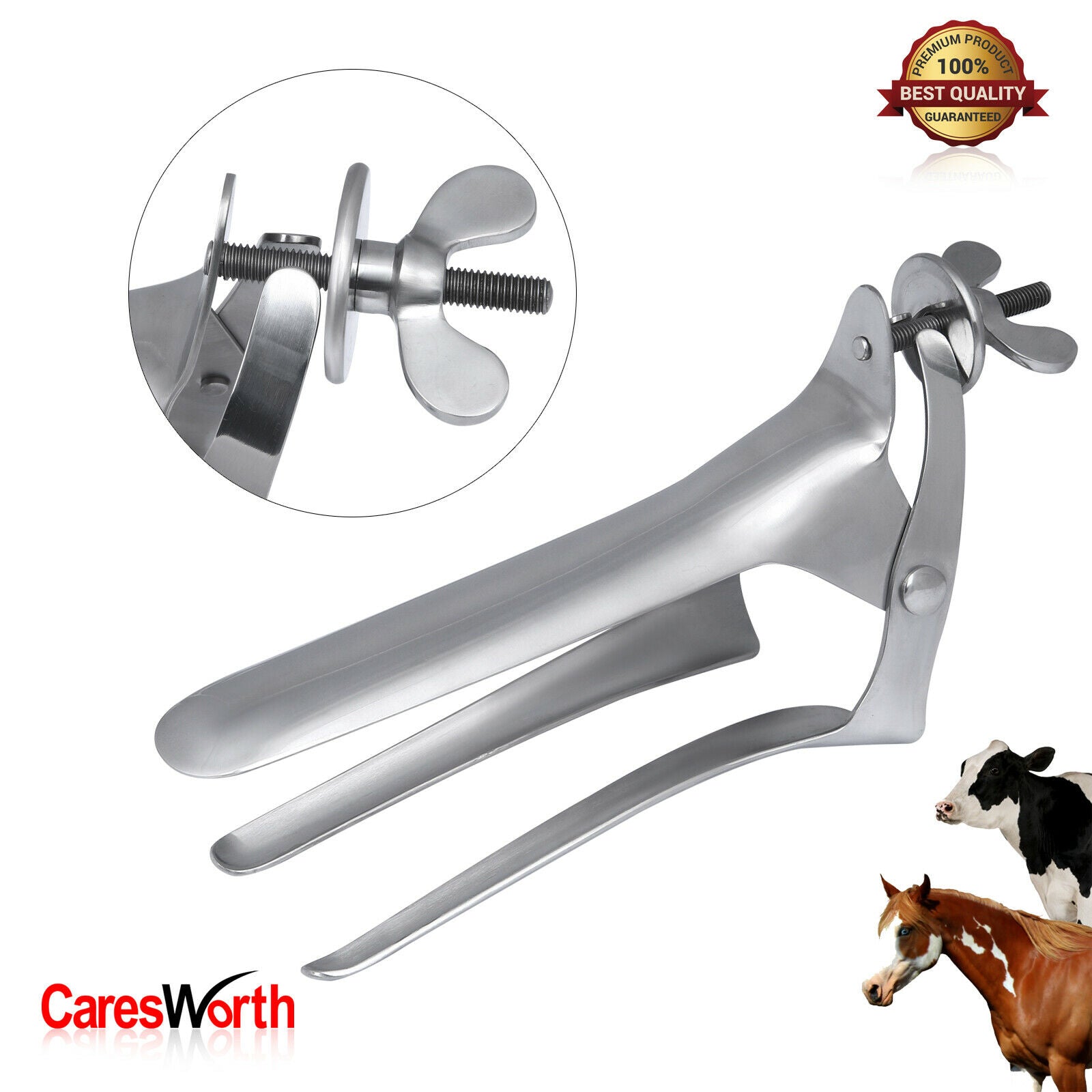 Polansky Speculum Veterinary Farm Instruments  35 CM 2 UP & 1 DOWN BLADES, Veterinary 2