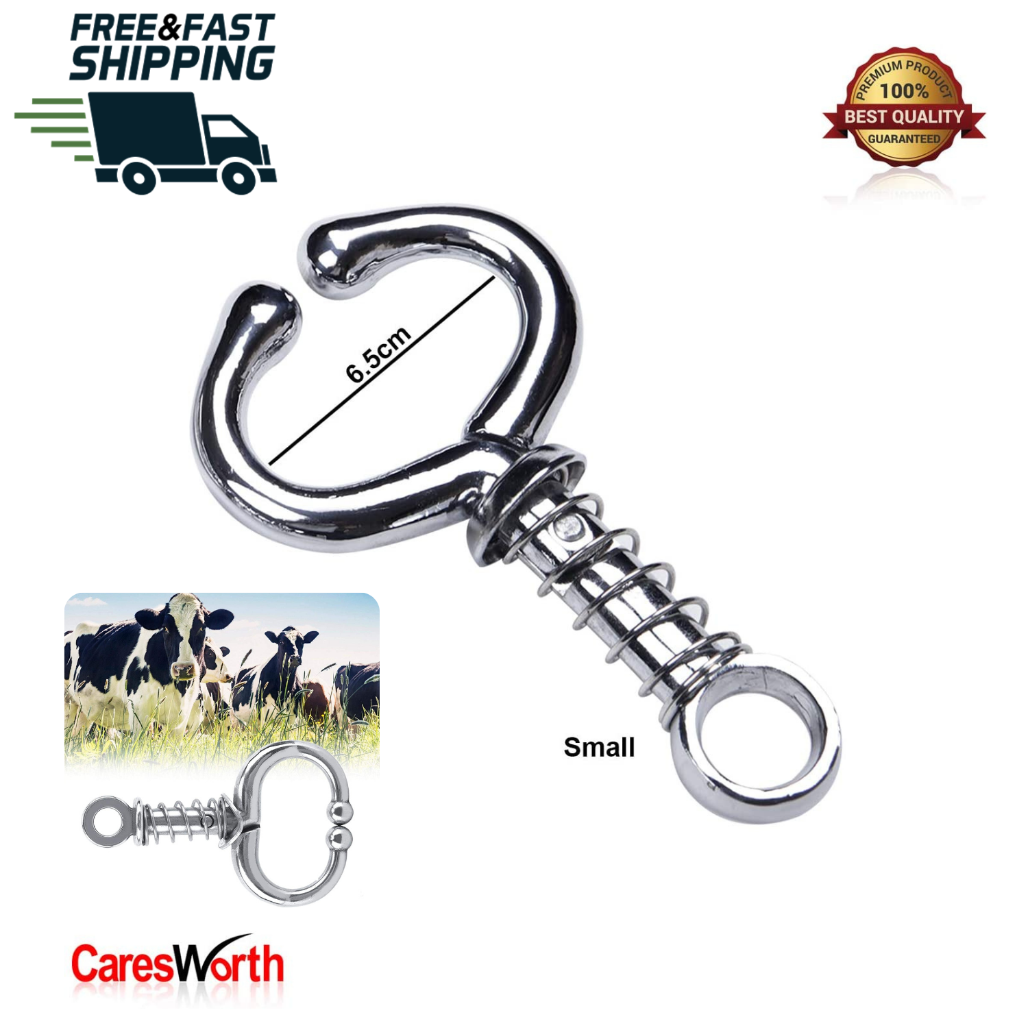 Spring Bull Nose Holder Lead Barnacle Oval shape Veterinary, Animal Farm Livestock Tool 2
