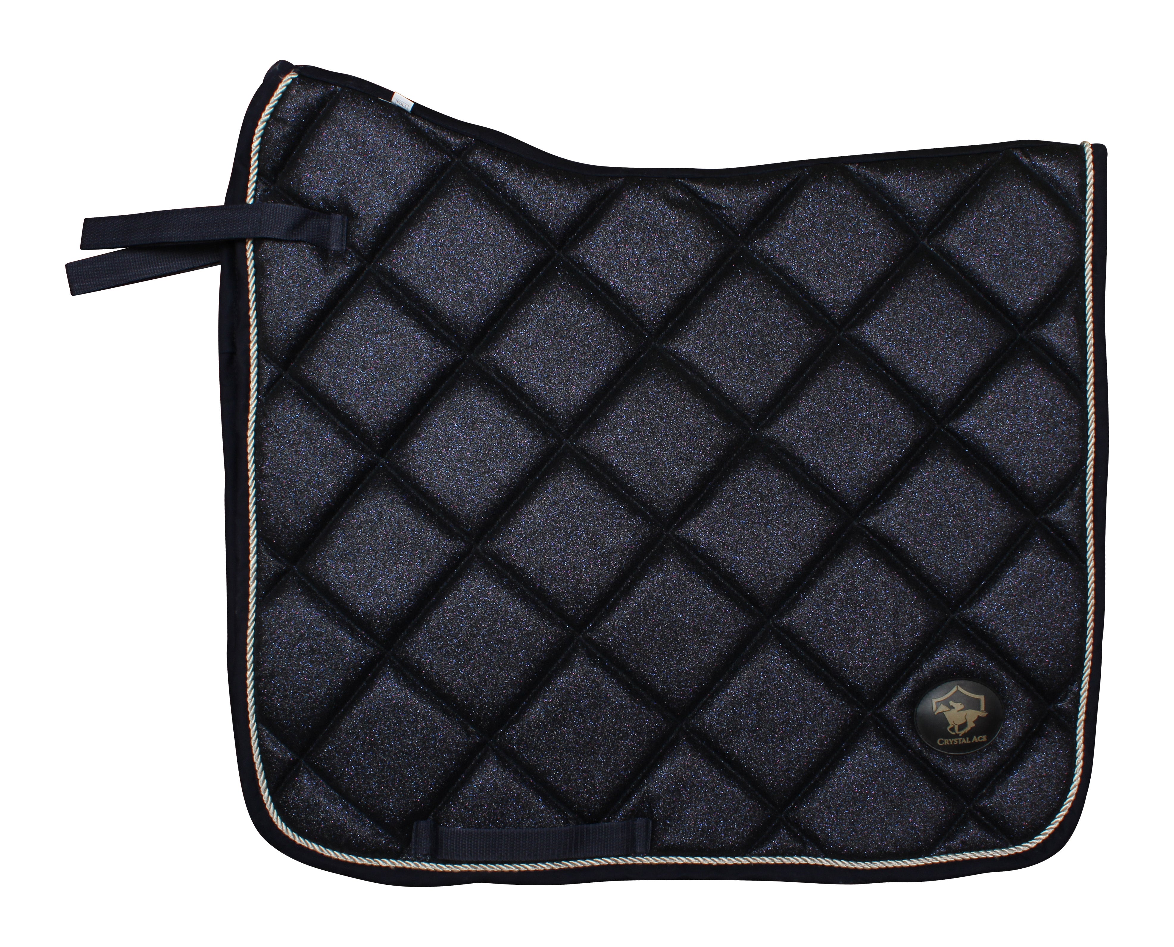 Full Horse/Cob Quilted Saddle Pad - Grey and Black