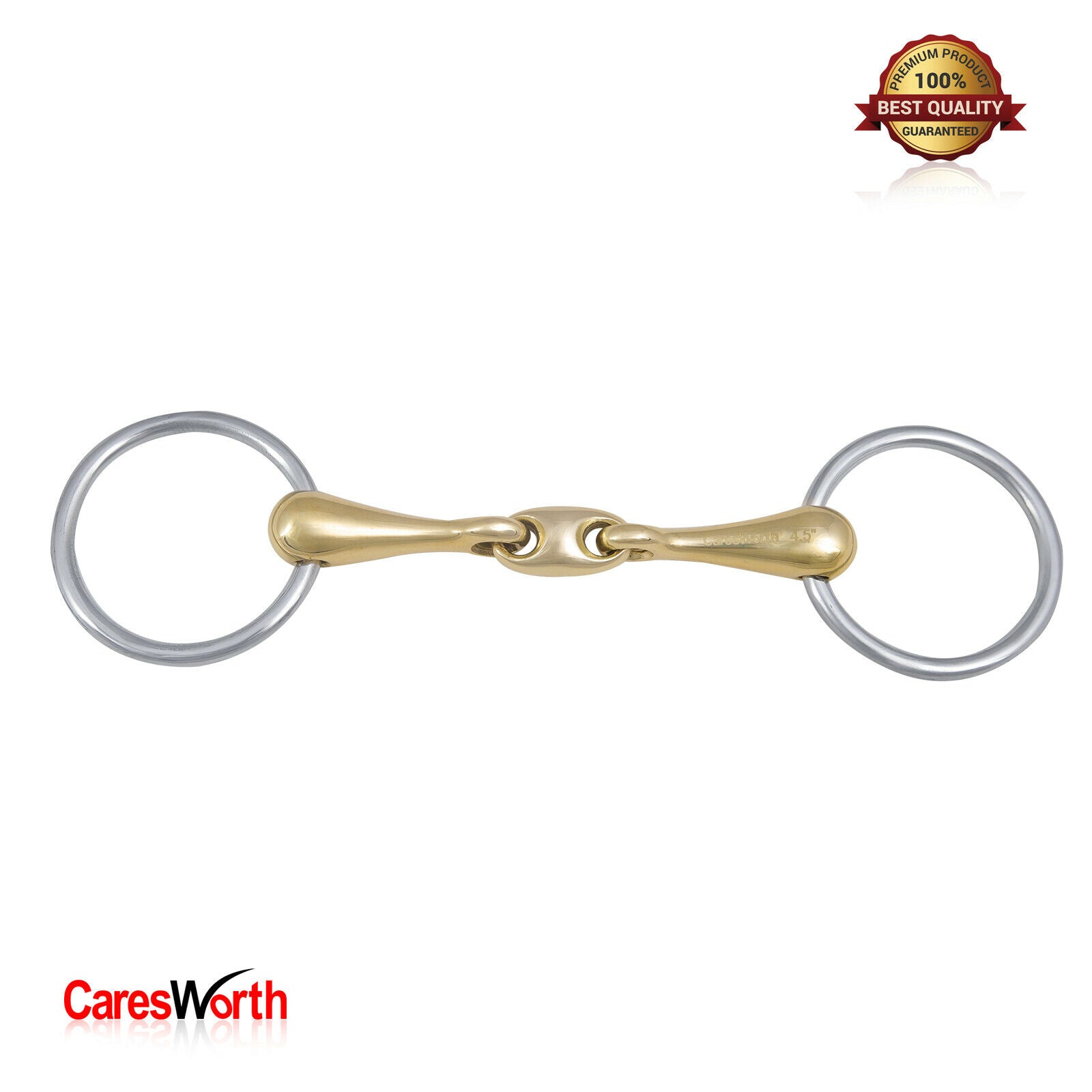 CaresWorth Loose Ring Snaffle Horse Bit Curved Angled MP with Lozenge GS & SS