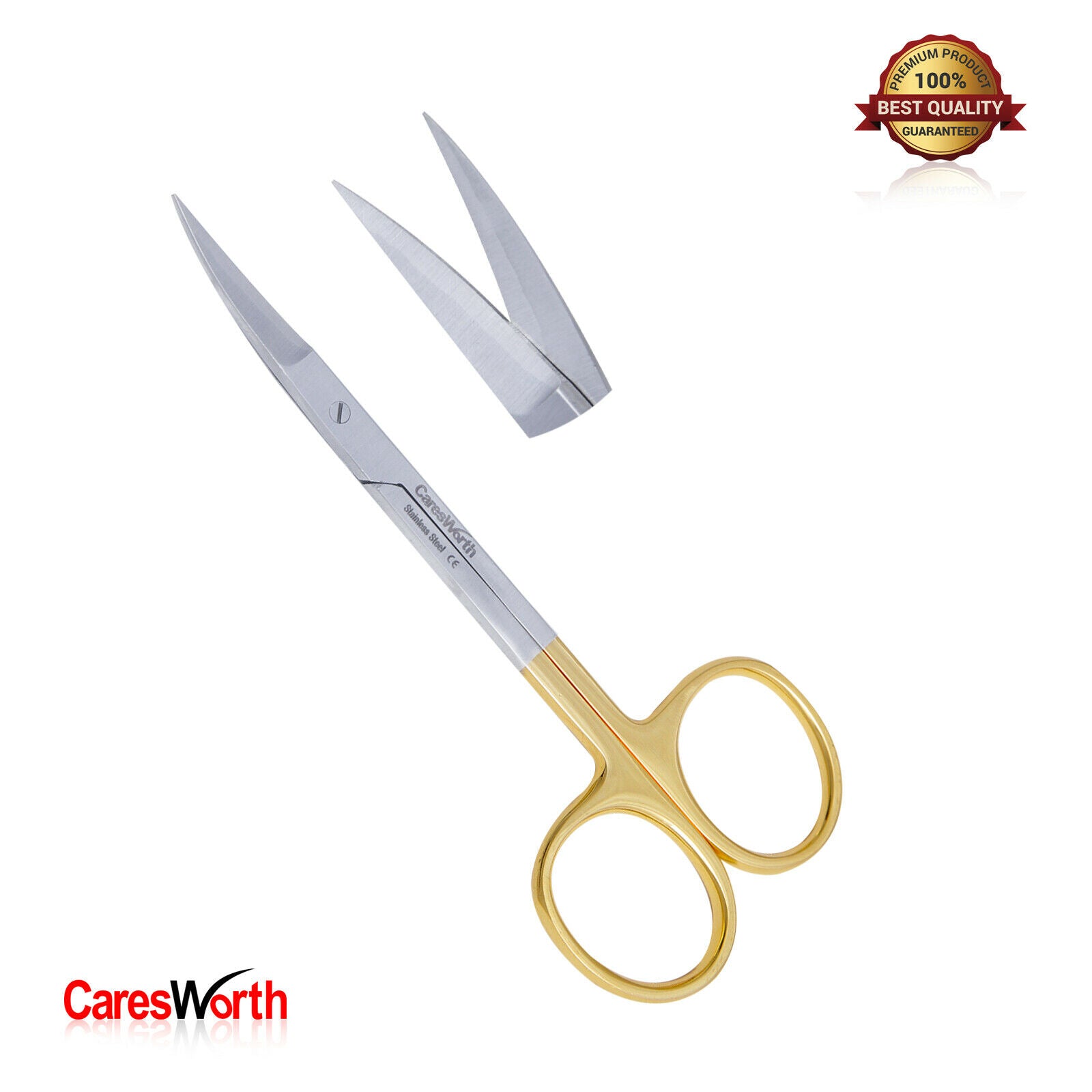 Iris Scissor Dissecting Curved with Tungsten Carbide Inserts 11.5cm, Surgical, Dental and Veterinary