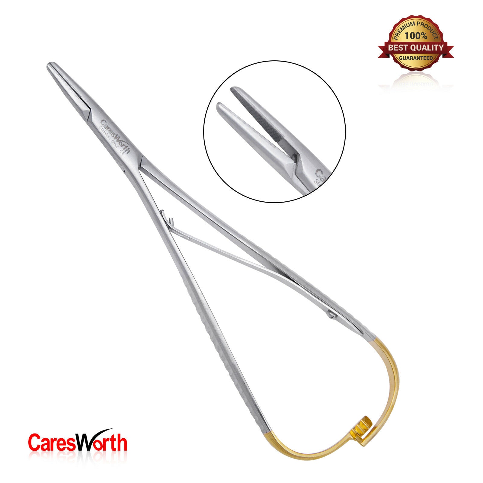 Mathieu Needle Holder, Forceps 17cm with Tungsten Carbide Inserts Surgical Dental Veterinary Instrument